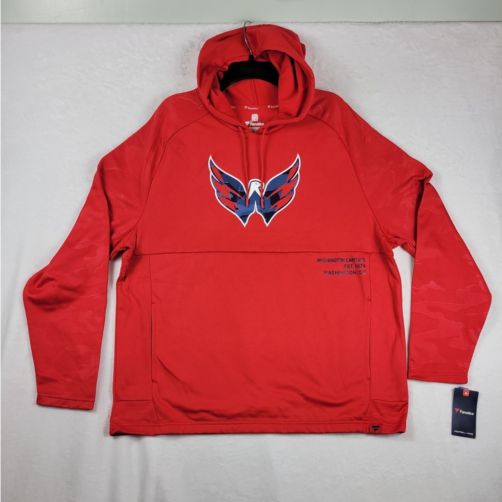Mens Washington Capitals NHL Fanatics‎ Pullover Hoodie Red 2XL NWT